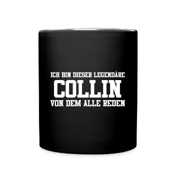 Collin Name Design - Tasse einfarbig - Schwarz - Vorne