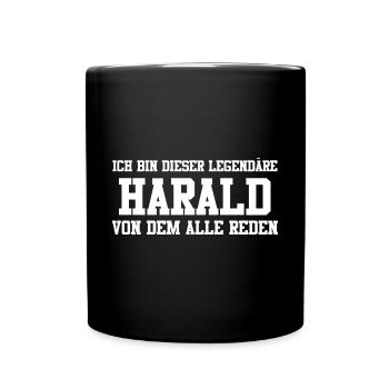Harald Name Design - Tasse einfarbig - Schwarz - Vorne