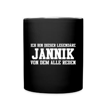 Jannik Name Design - Tasse einfarbig - Schwarz - Vorne