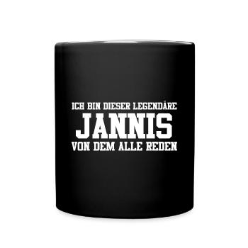 Jannis Name Design - Tasse einfarbig - Schwarz - Vorne