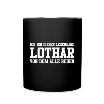 Lothar Name Design - Tasse einfarbig - Schwarz - Vorne