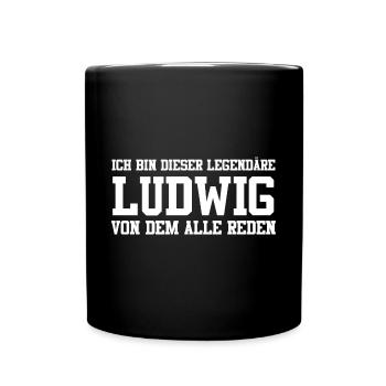 Ludwig Name Design - Tasse einfarbig - Schwarz - Vorne