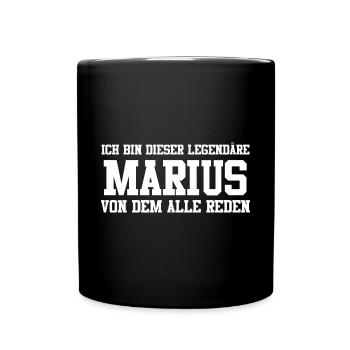 Marius Name Design - Tasse einfarbig - Schwarz - Vorne