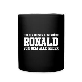Ronald Name Design - Tasse einfarbig - Schwarz - Vorne