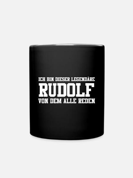 Rudolf Name Design - Tasse einfarbig - Schwarz