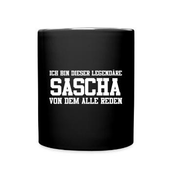 Sascha Name Design - Tasse einfarbig - Schwarz - Vorne