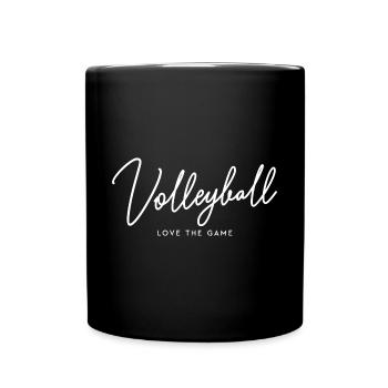 Lettrage élégant en forme de volley-ball - Mug uni - noir - Devant