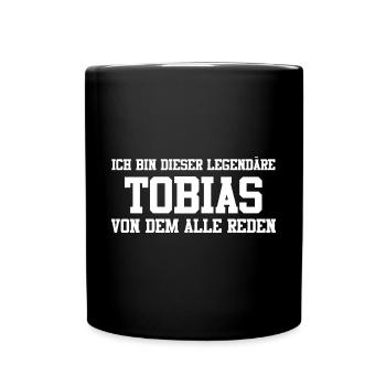 Tobias Name Design - Tasse einfarbig - Schwarz - Vorne