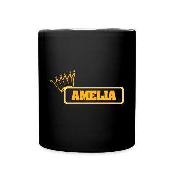 Amelia als Name - Tasse einfarbig - Schwarz - Vorne