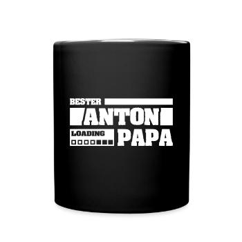 Vorname Anton - Tasse einfarbig - Schwarz - Vorne