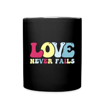 Love Valentines Day Bible Christian Church Jesus - Full Colour Mug - black - Front