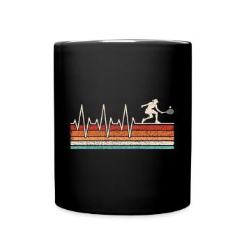 Joueur de tennis Heartbeat Tennis - Mug uni - noir - Devant