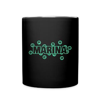 Marina als Lustig - Tasse einfarbig - Schwarz - Vorne