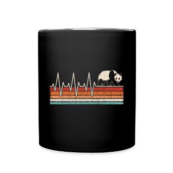 Panda Heartbeat - Full Colour Mug - black - Front