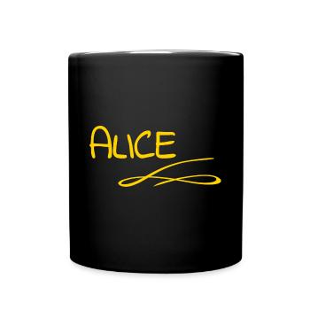 Geschenk für Alice - Tasse einfarbig - Schwarz - Vorne