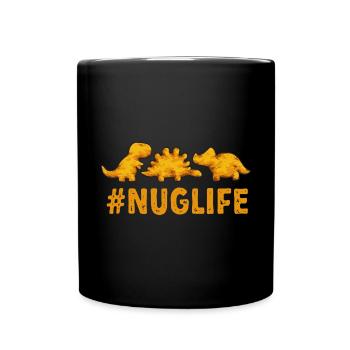 Dino Nuggets Dinosaurier Chicken Nuggets - Tasse einfarbig - Schwarz - Vorne