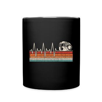 Camera, Photographer, Heartbeat - Full Colour Mug - black - Front