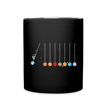 astronaute swing planètes système solaire science spatiale - Mug uni - noir - Devant