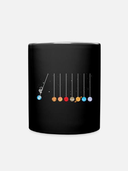 astronaute swing planètes système solaire science spatiale - Mug uni - noir