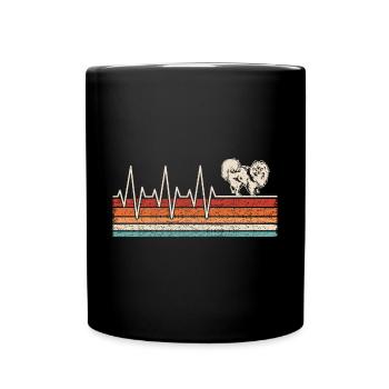 Zwergspitz Herzschlag - Tasse einfarbig - Schwarz - Vorne