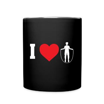 I Love Design für Rope Jumper Man - Tasse einfarbig - Schwarz - Vorne