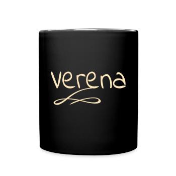 Vorname Verena - Tasse einfarbig - Schwarz - Vorne