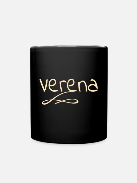 Vorname Verena - Tasse einfarbig - Schwarz