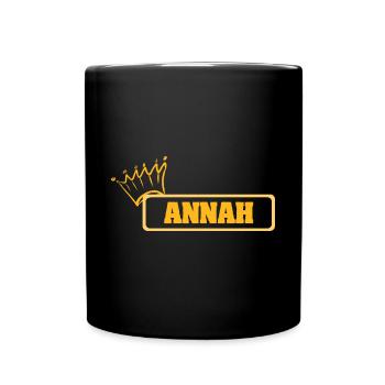 Name Annah - Tasse einfarbig - Schwarz - Vorne