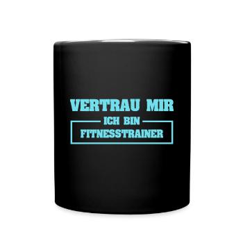 Fitnesstrainer als Lustig - Tasse einfarbig - Schwarz - Vorne