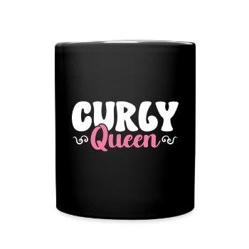 Curly Hair Afro Curls Natural Hair - Full Colour Mug - black - Front