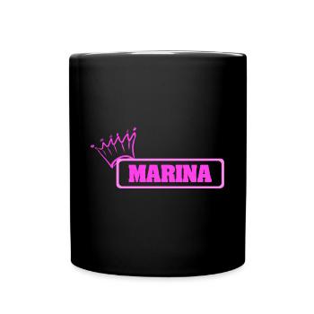 Marina als Krone - Tasse einfarbig - Schwarz - Vorne
