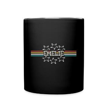 Frauenname Emelie - Tasse einfarbig - Schwarz - Vorne