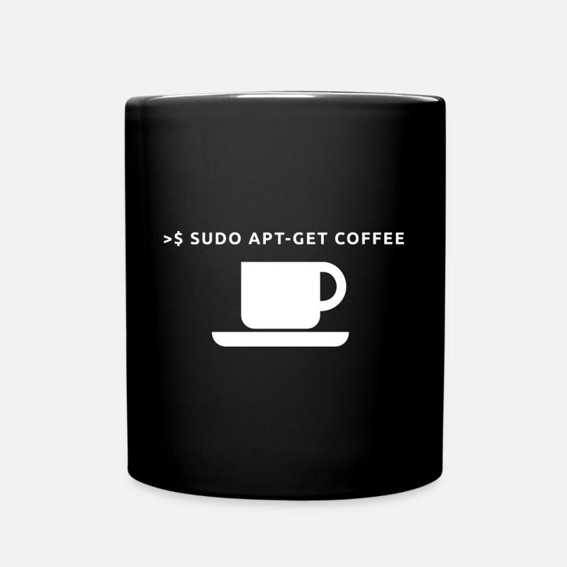 Lustiges Linux Kaffee Admin Shirt Pinguin Coder - Tasse einfarbig - Schwarz