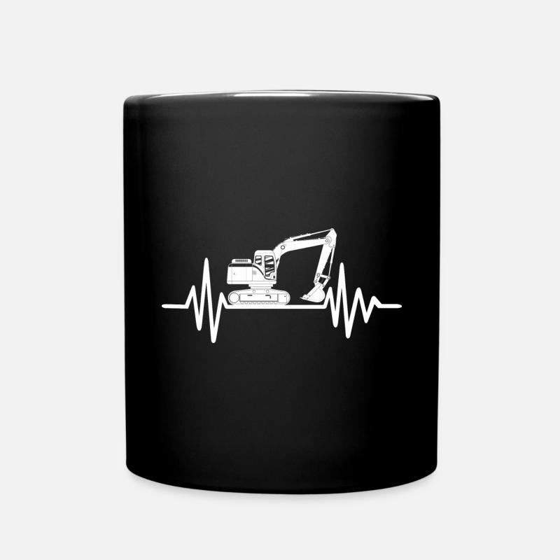 Bagger Heartbeat - Tasse einfarbig - Schwarz