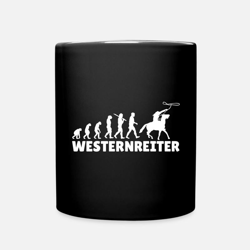 Evolution Reiten Westernreiter - Tasse einfarbig - Schwarz