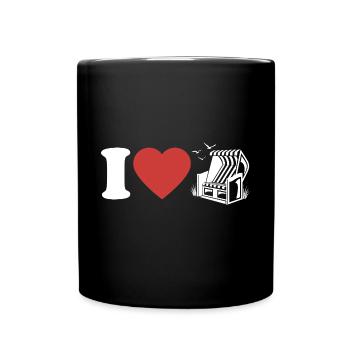 I Love Beach Chair - Heart - Hobby - Full Colour Mug - black - Front