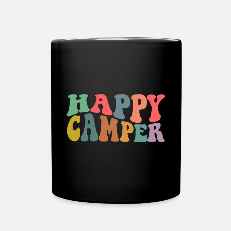 Happy Camper - Tasse einfarbig - Schwarz