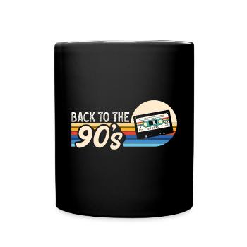 90er Jahre 90s Retro Geschenk - Tasse einfarbig - Schwarz - Vorne