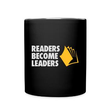 Readers Become Leaders Read Learn Education - Full Colour Mug - black - Front