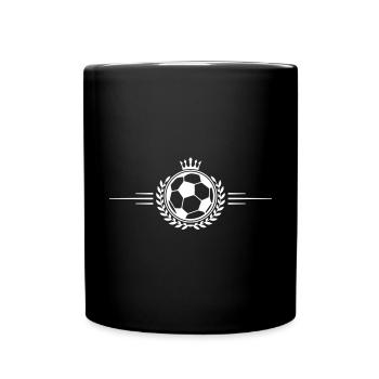 fussball wappen krone strich - Tasse einfarbig - Schwarz - Vorne