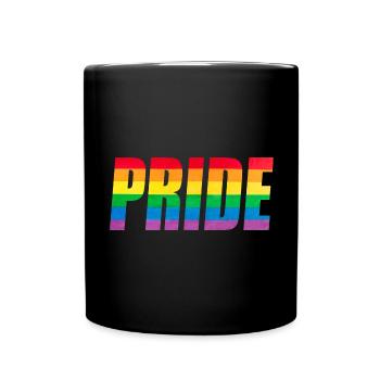 Rainbow Pride Graphic - Full Colour Mug - black - Front