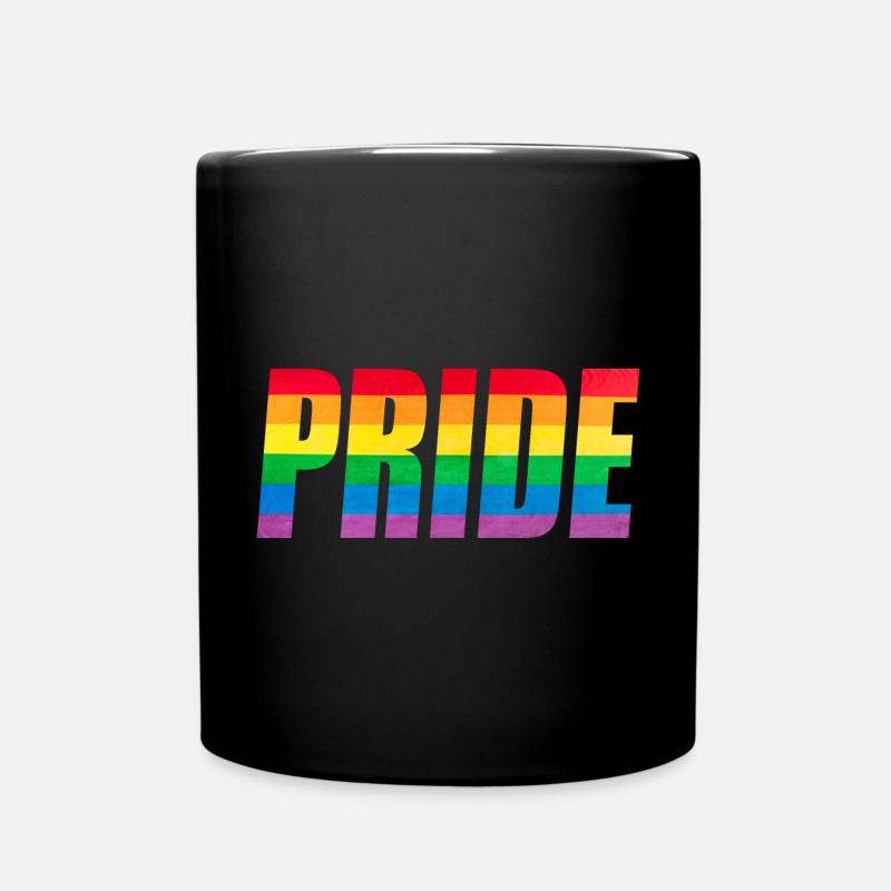 Rainbow Pride Grafik - Tasse einfarbig - Schwarz