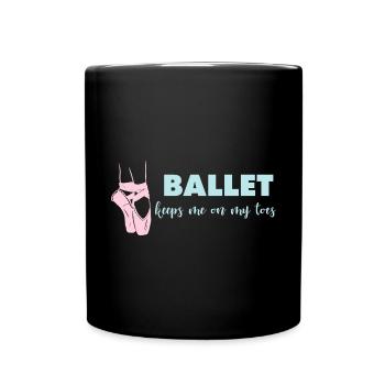 Ballet Dance Ballet Keeps Me on My Toes Bale - Full Colour Mug - black - Front