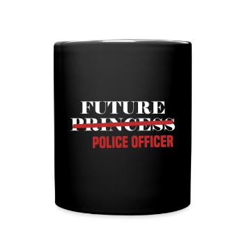 Future Princess Police Officer Kids By - Full Colour Mug - black - Front