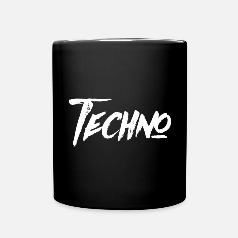 TECHNO DJ Rave/Party/Club/Festival Geschenk - Tasse einfarbig - Schwarz
