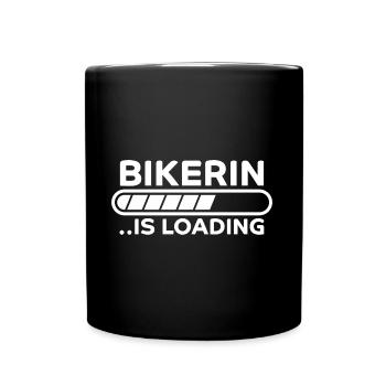 Bikerin Lustiger Spruch Bike Fun Sprüche Geschenk - Tasse einfarbig - Schwarz - Vorne