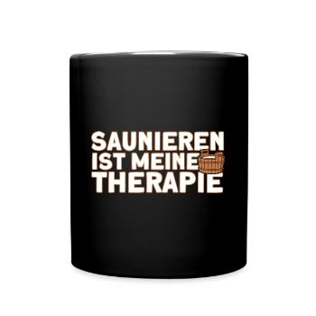 Saunagänger Saunieren Sauna - Tasse einfarbig - Schwarz - Vorne
