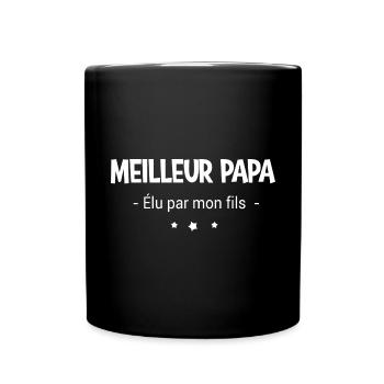 Meilleur Papa élu par mon fils - Mug uni - noir - Devant