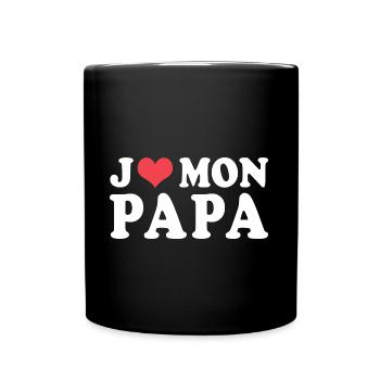 Cadeau papa j aime mon papa - Mug uni - noir - Devant
