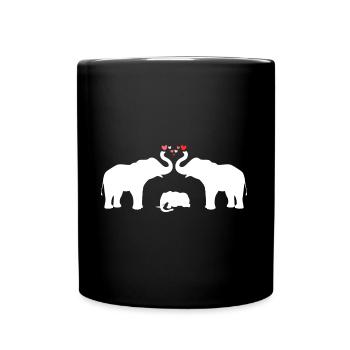Protecteurs Elephant Parents Mama Papa Elephants - Mug uni - noir - Devant